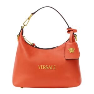 VERSACE TAG HOBO HANDBAG ORANGE
