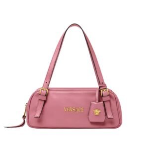 VERSACE TAG BOWLING SHOULDER BAG PINK