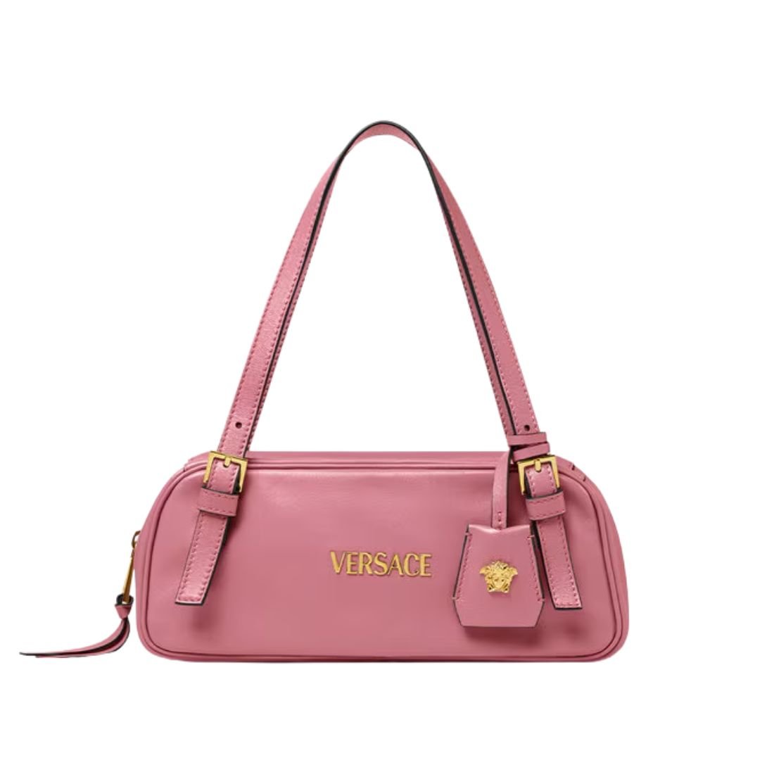 VERSACE TAG BOWLING SHOULDER BAG PINK