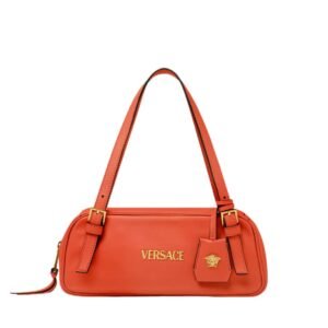 VERSACE TAG BOWLING SHOULDER BAG ORANGE