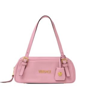 VERSACE TAG BOWLING SHOULDER BAG LIGHT PINK