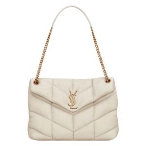 SAINT LAURENT WOMEN’S PUFFER MEDIUM SHOULDER BAG BLANC VINTAGE