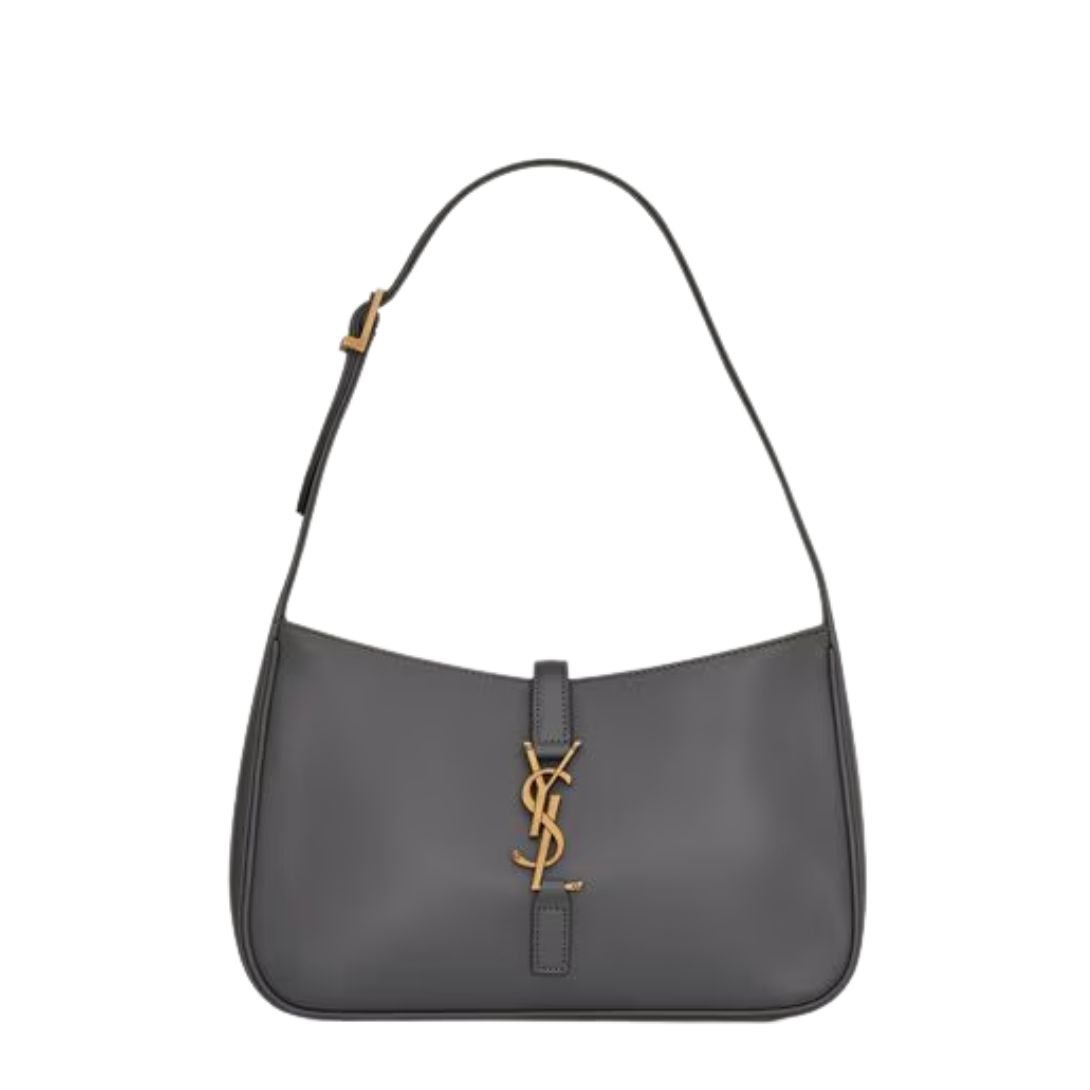 SAINT LAURENT WOMEN'S MINI LE 5 À 7 IN SMOOTH LEATHER STORM