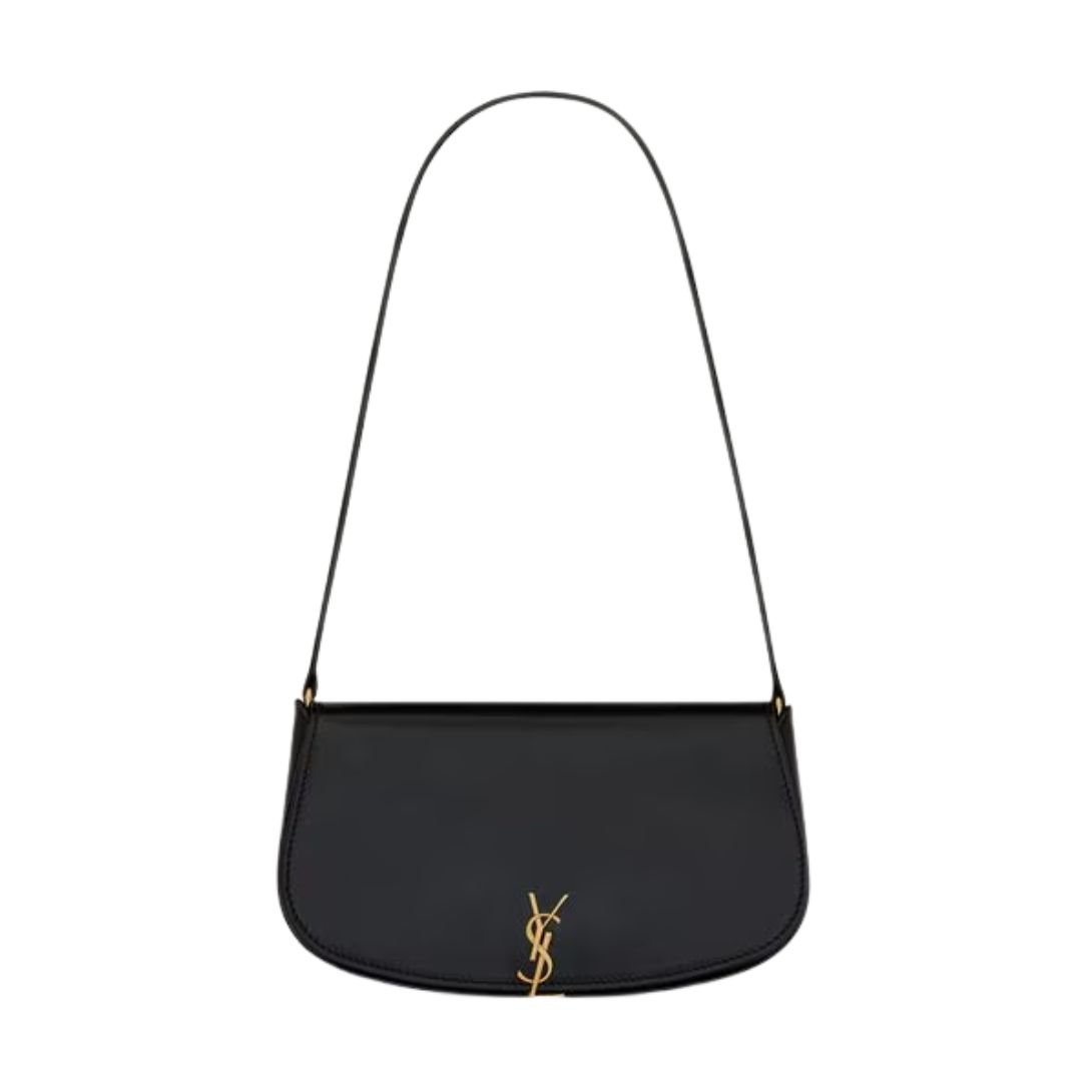 SAINT LAURENT VOLTAIRE LEATHER MINI SHOULDER BAG BLACK