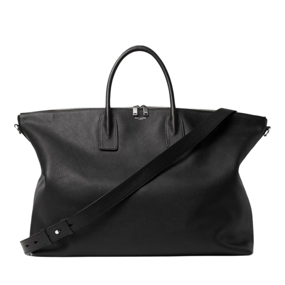 SAINT LAURENT FULL-GRAIN LEATHER TOTE BAG MEN