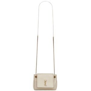 WOMEN SAINT LAURENT MINI NOLITA IN LAMBSKIN BLANC VINATGE
