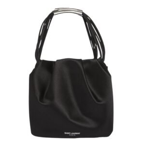 SAINT LAURENT POCHON MINI TOP-HANDLE BAG IN SATIN SILK