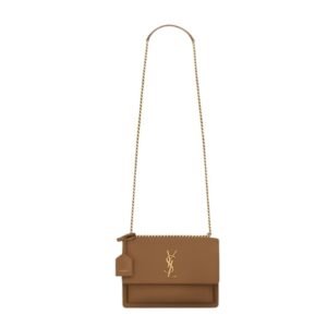 SAINT LAURENT SUNSET LEATHER TOP HANDLE BAG FOX