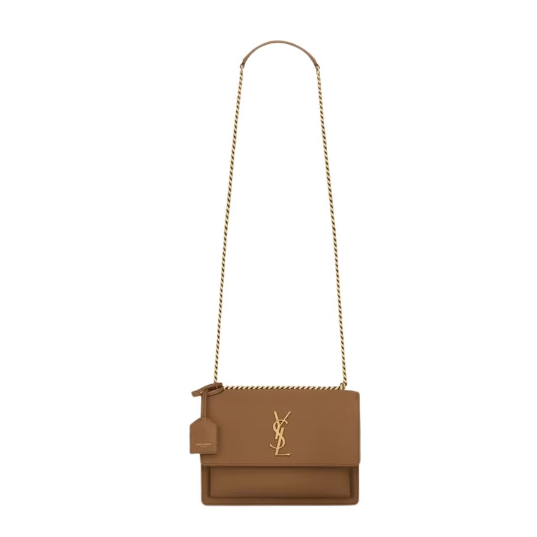 SAINT LAURENT SUNSET LEATHER TOP HANDLE BAG FOX
