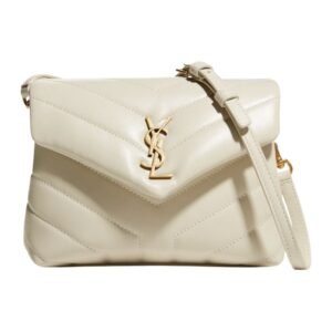 SAINT LAURENT WOMEN’S LOULOU TOY CROSSBODY BAG BIANCO