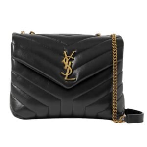 SAINT LAURENT WOMEN’S LOULOU SMALL QUILTED LEATHER SHOULDER BAG BLACK
