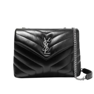 SAINT LAURENT WOMEN’S LOULOU SMALL QUILTED LEATHER SHOULDER BAG BLACK
