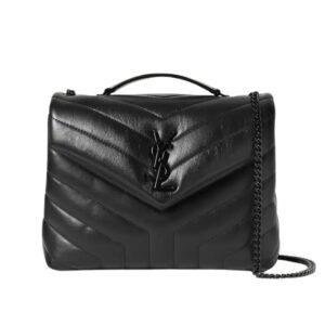 SAINT LAURENT WOMEN’S LOULOU SMALL QUILTED LEATHER SHOULDER BAG BLACK
