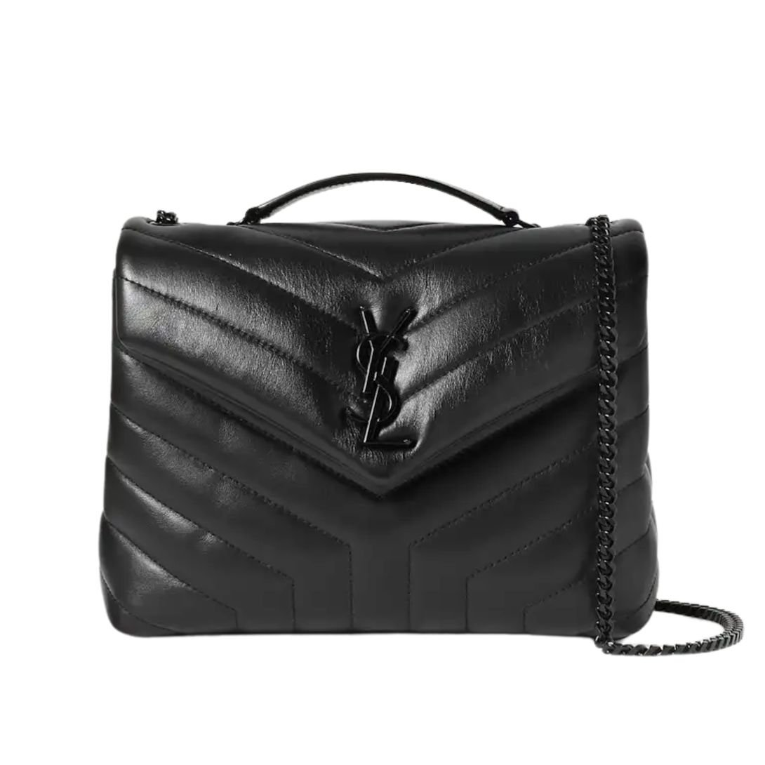 SAINT LAURENT WOMEN'S LOULOU SMALL QUILTED LEATHER SHOULDER BAG BLACK