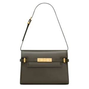 SAINT LAURENT WOMEN’S MANHATTAN SMALL SHOULDER BAG IN SMOOTH LEATHER LIGHT MUSK