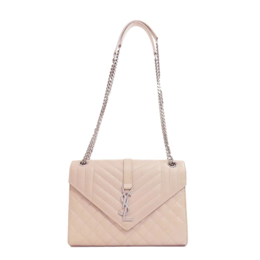 SAINT LAURENT ENVELOPE MEDIUM SHOULDER BAG LEATHER