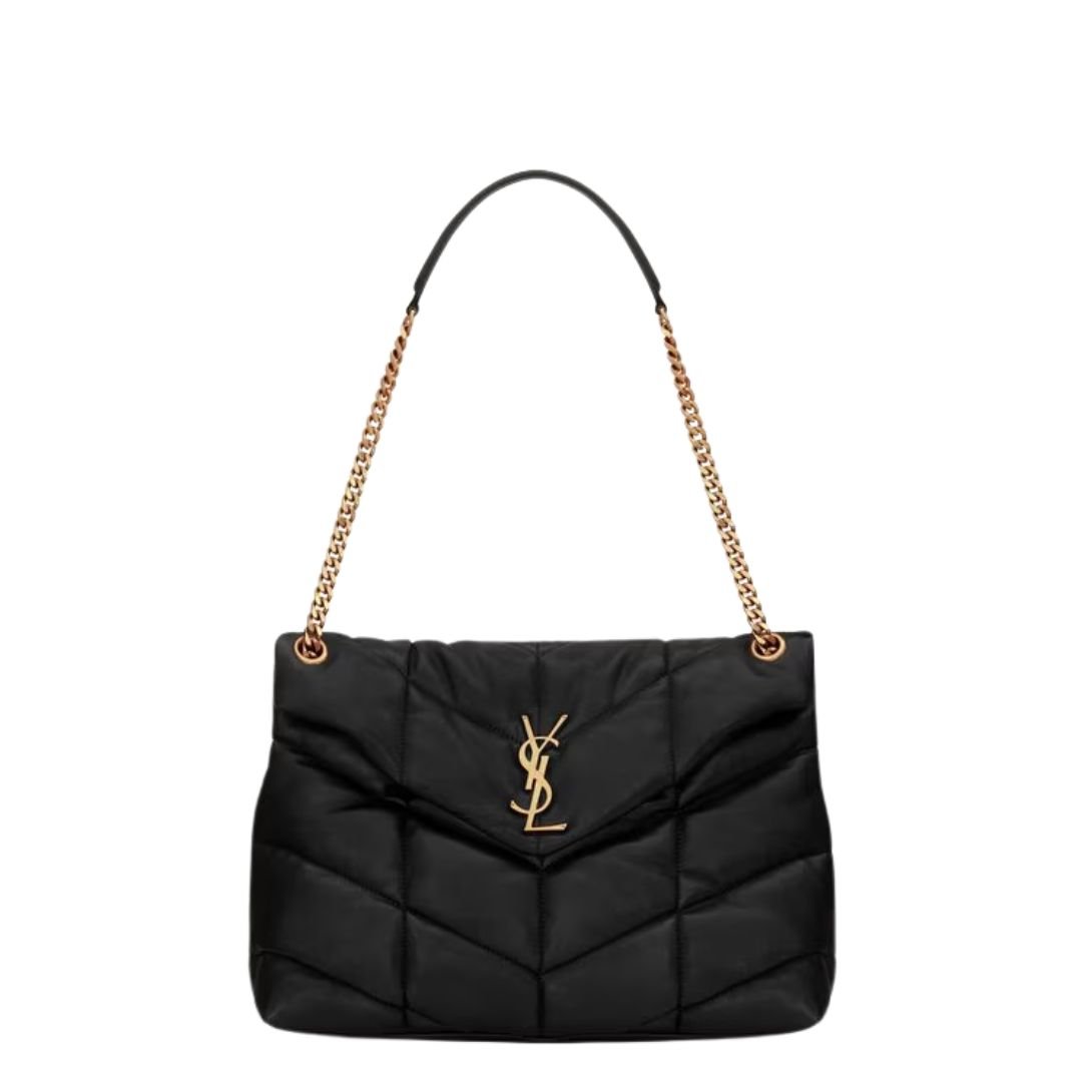 SAINT LAURENT WOMEN'S PUFFER MEDIUM SHOULDER BAG BLACK