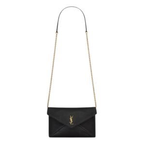 SAINT LAURENT WOMEN’S CASSANDRE CHAIN POUCH IN LAMBSKIN BLACK