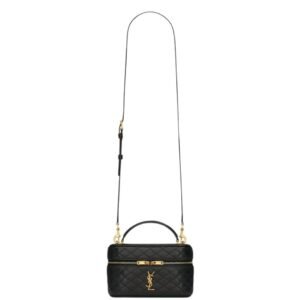 SAINT LAURENT GABY VANITY BAG IN BLACK LAMBSKIN