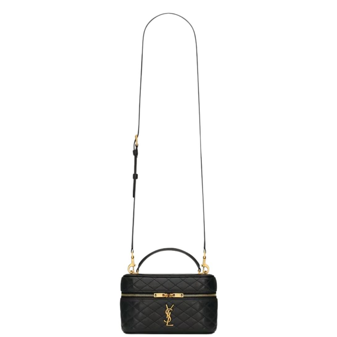 SAINT LAURENT GABY VANITY BAG IN BLACK LAMBSKIN