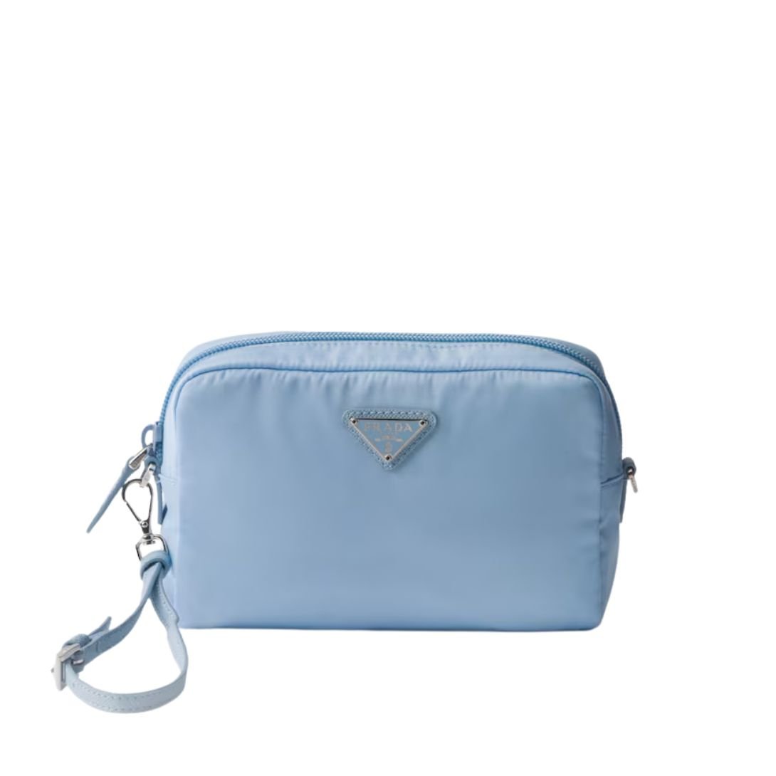 PRADA WOMEN'S RE-NYLON POUCH LIGHT BLUE