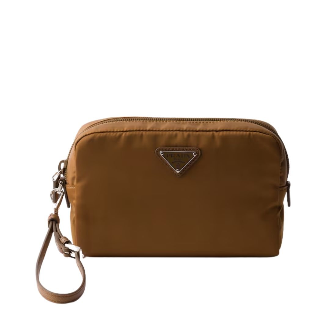 PRADA WOMEN'S RE-NYLON POUCH BRANDY