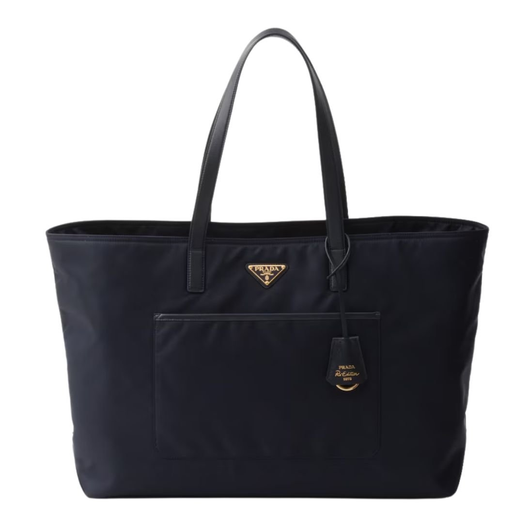 PRADA LARGE RE-EDITION 1978 TOTE BAG WOMEN NAVY