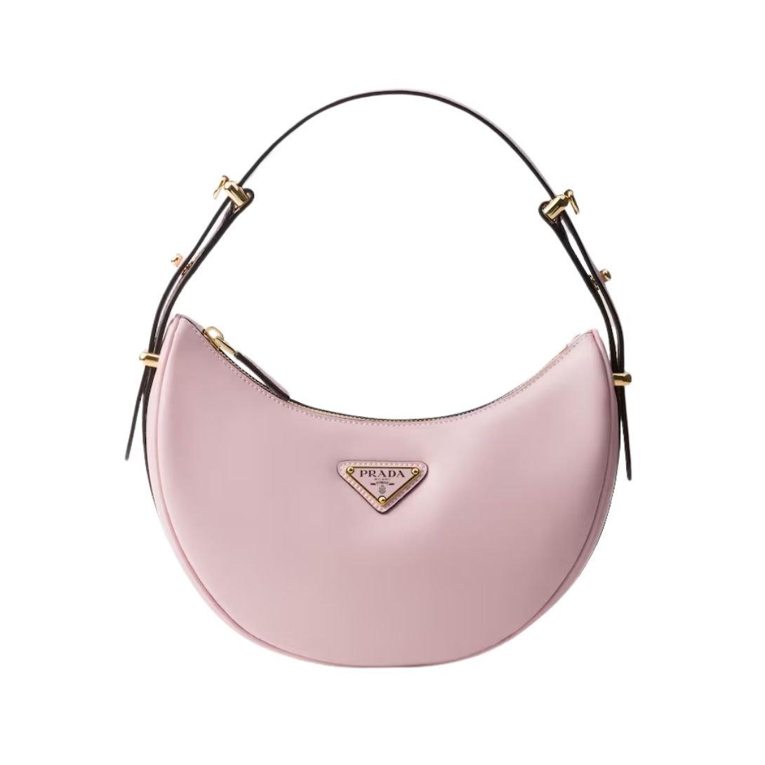 PRADA WOMEN'S ARQUÉ LEATHER SHOULDER BAG ALABASTER