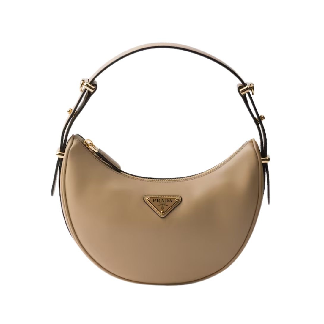 PRADA WOMEN'S ARQUÉ LEATHER SHOULDER BAG SAND