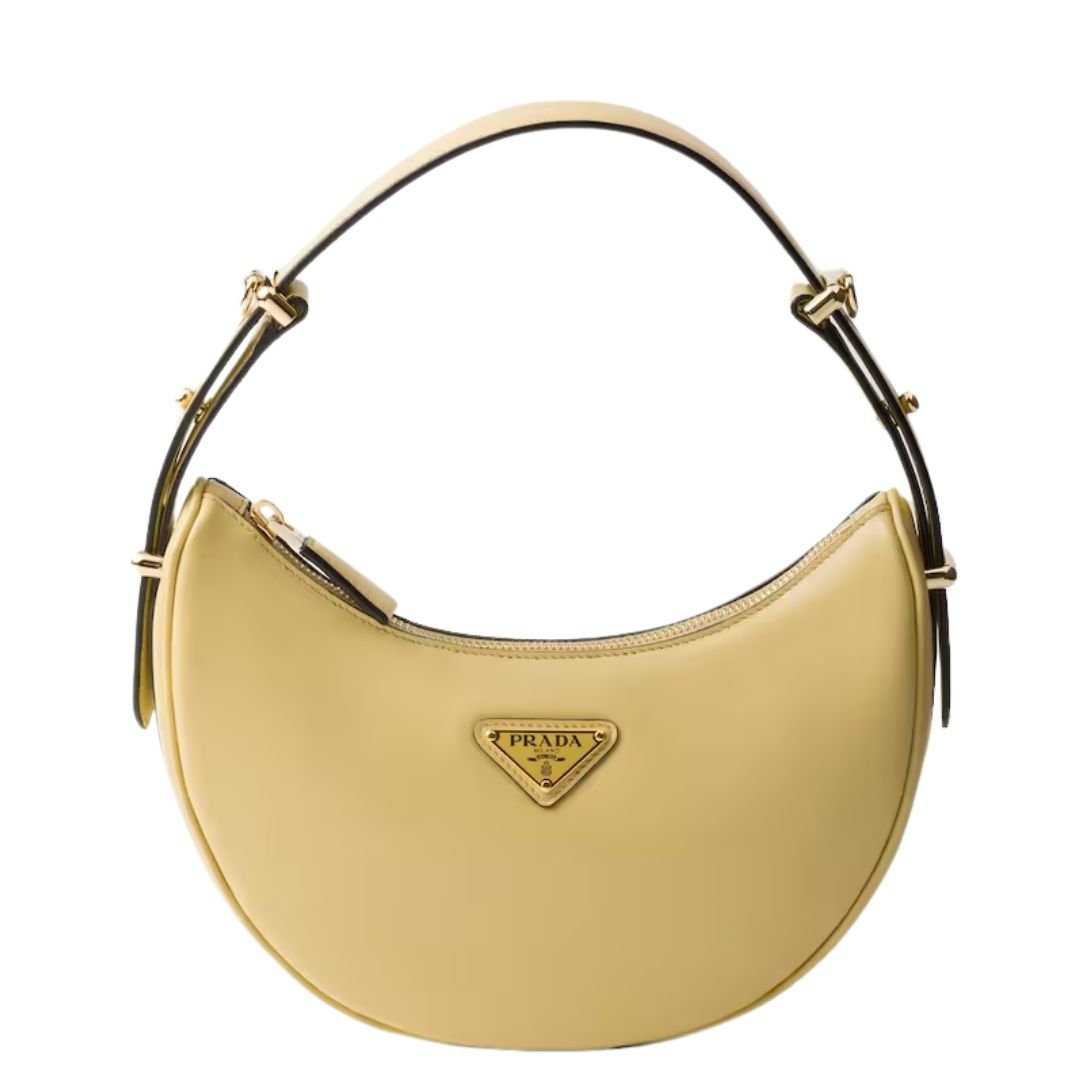 PRADA WOMEN'S ARQUÉ LEATHER SHOULDER BAG VANILLA