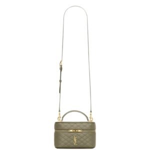 SAINT LAURENT GABY VANITY BAG IN STRONG MOSS LAMBSKIN