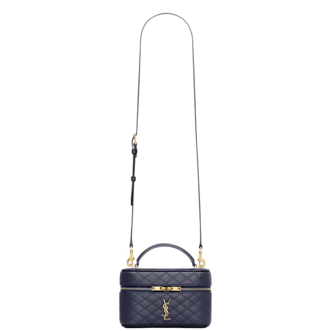 SAINT LAURENT GABY VANITY BAG IN BLEU ABYSSE LAMBSKIN