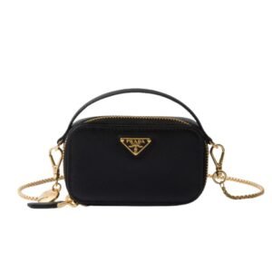 WOMEN PRADA SAFFIANO LEATHER MINI POUCH BLACK
