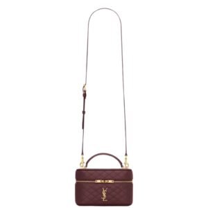 SAINT LAURENT GABY VANITY BAG IN ROUGE CABERNET LAMBSKIN