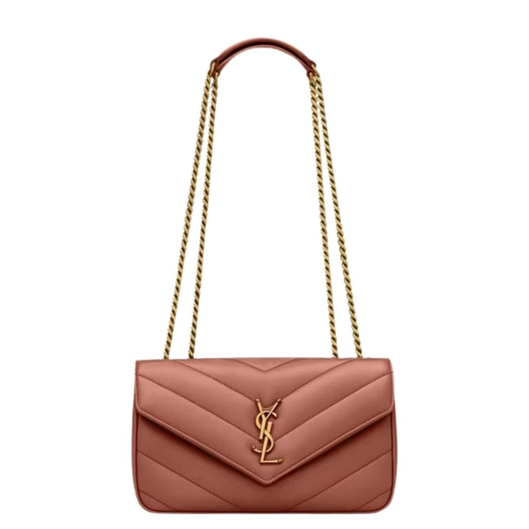 WOMEN SAINT LAURENT LOULOU SMALL IN MATELASSÉ LAMBSKIN HORTENSIA