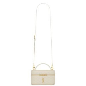 SAINT LAURENT GABY VANITY BAG IN BLANC VINTAGE LAMBSKIN