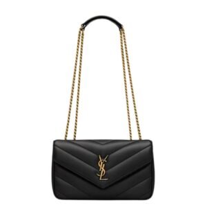WOMEN SAINT LAURENT LOULOU SMALL IN MATELASSÉ LAMBSKIN NOIR