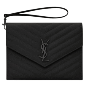 SAINT LAURENT CASSANDRE MATELASSE FLAP POUCH WOMEN BLACK