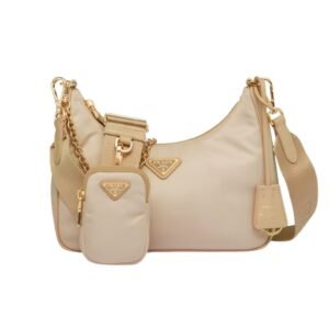 PRADA RE-EDITION 2005 LEATHER SHOULDER BAG WOMEN DESERT