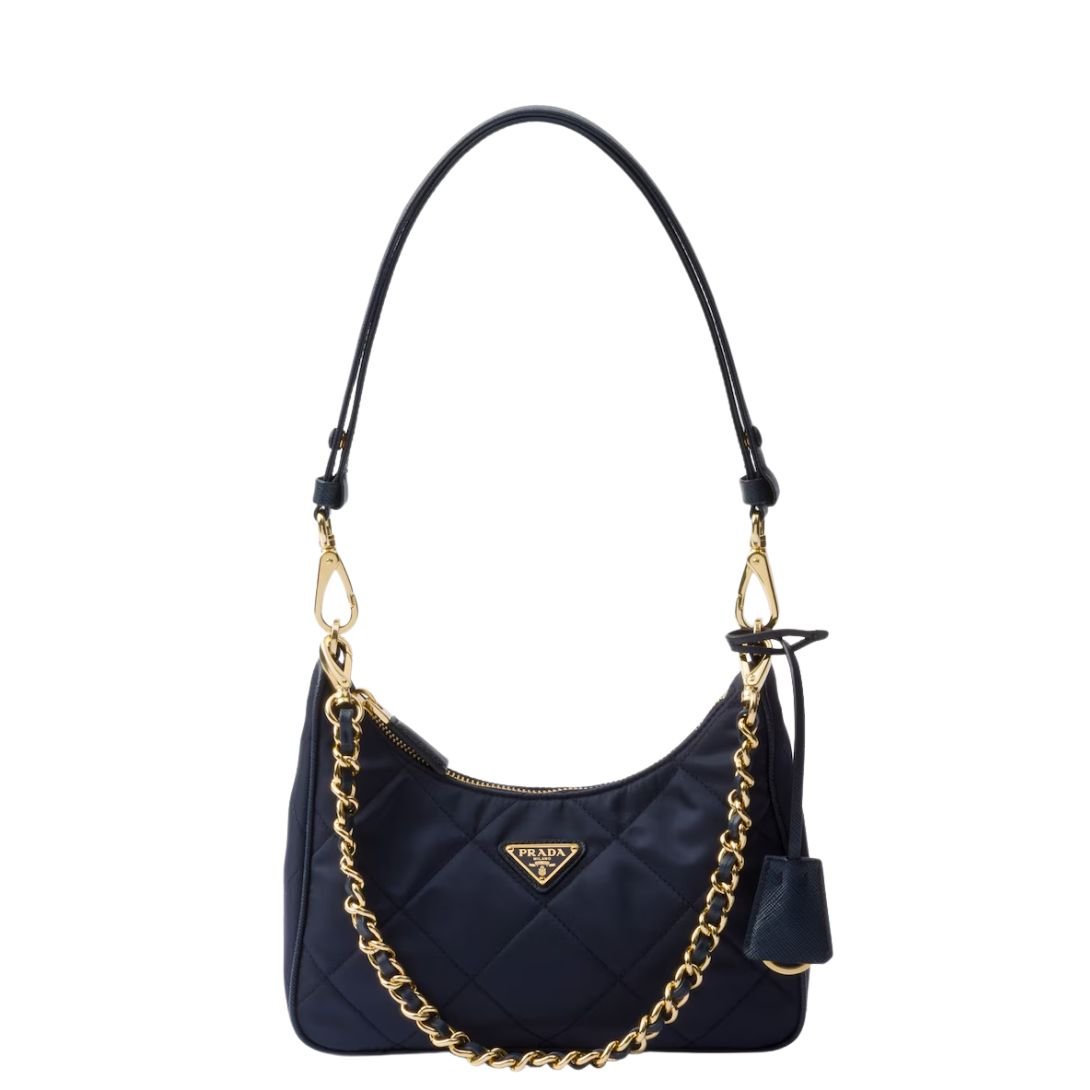 PRADA WOMEN'S 1995 CHAÎNE RE-EDITION MINI SHOULDER BAG NAVY