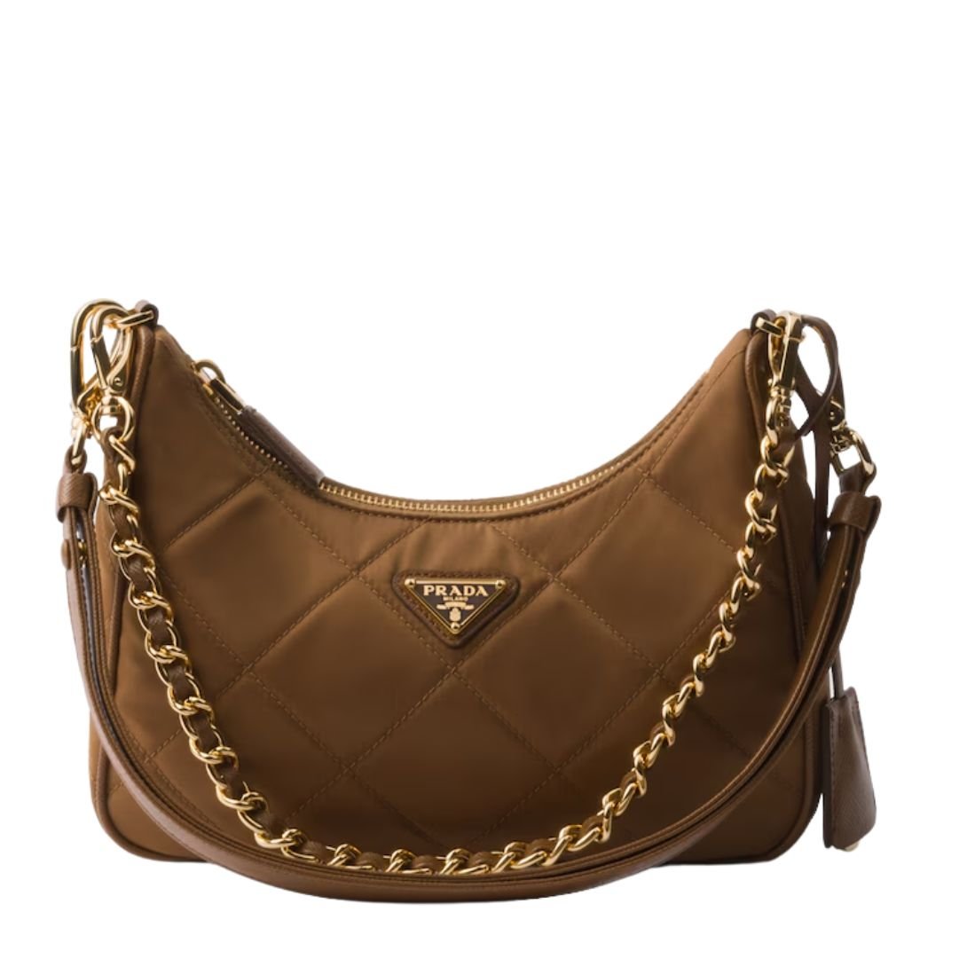 PRADA WOMEN'S 1995 CHAÎNE RE-EDITION MINI SHOULDER BAG BRANDY