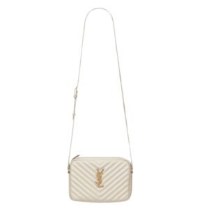 WOMEN SAINT LAURENT LOU CAMERA BAG IN QUILTED LEATHER CREMA SOFT