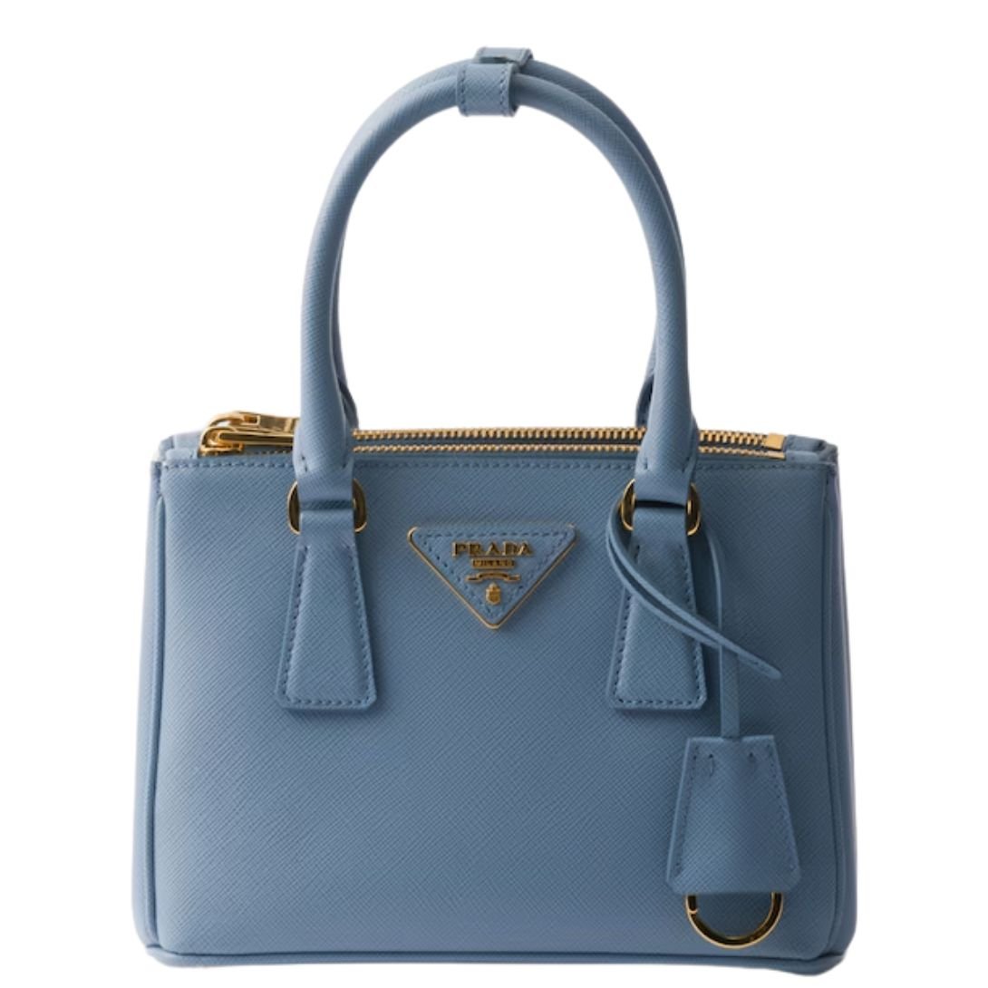 PRADA WOMEN'S GALLERIA MINI SAFFIANO LEATHER BAG ASTRAL BLUE