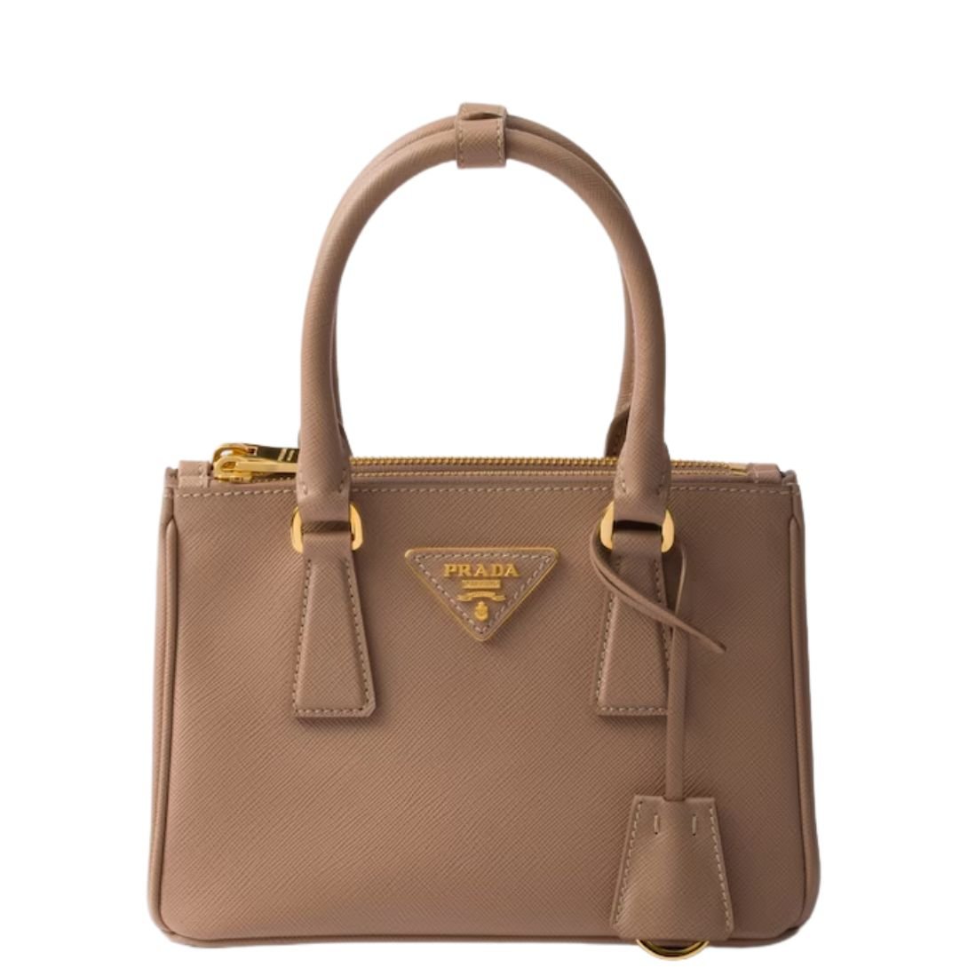 PRADA WOMEN'S GALLERIA MINI SAFFIANO LEATHER BAG POWDER PINK