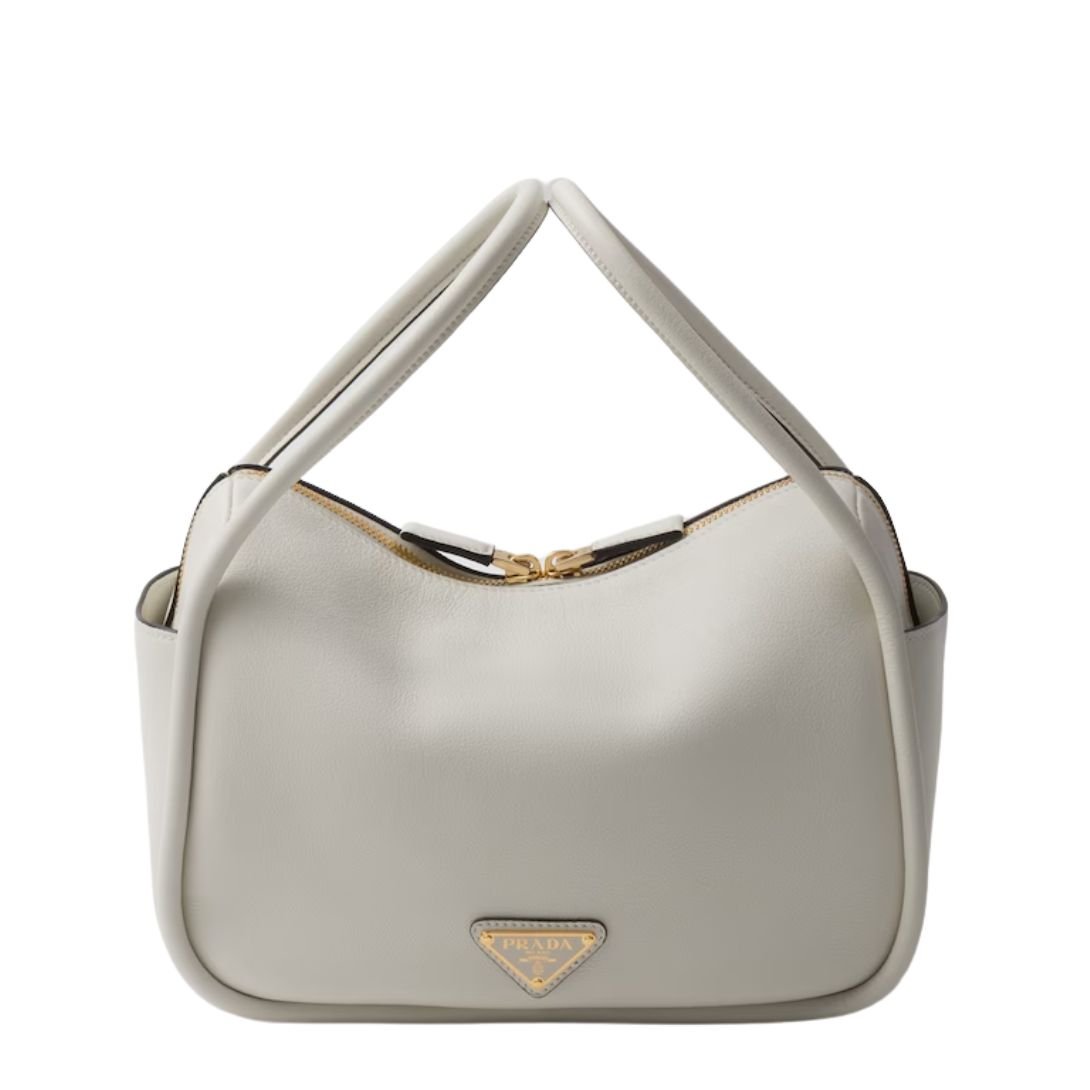 PRADA WOMEN'S DARLING LEATHER HANDBAG WHITE