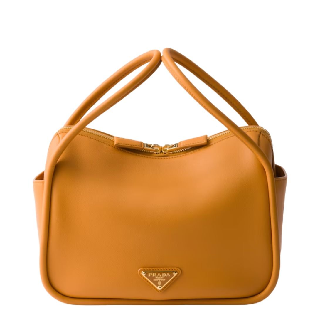 PRADA WOMEN'S DARLING LEATHER HANDBAG AMBER