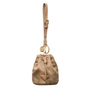 PRADA MINI ICON RE-NYLON BAG CHARM CAMEL