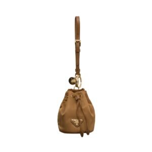 PRADA MINI ICON RE-NYLON BAG CHARM BRANDY