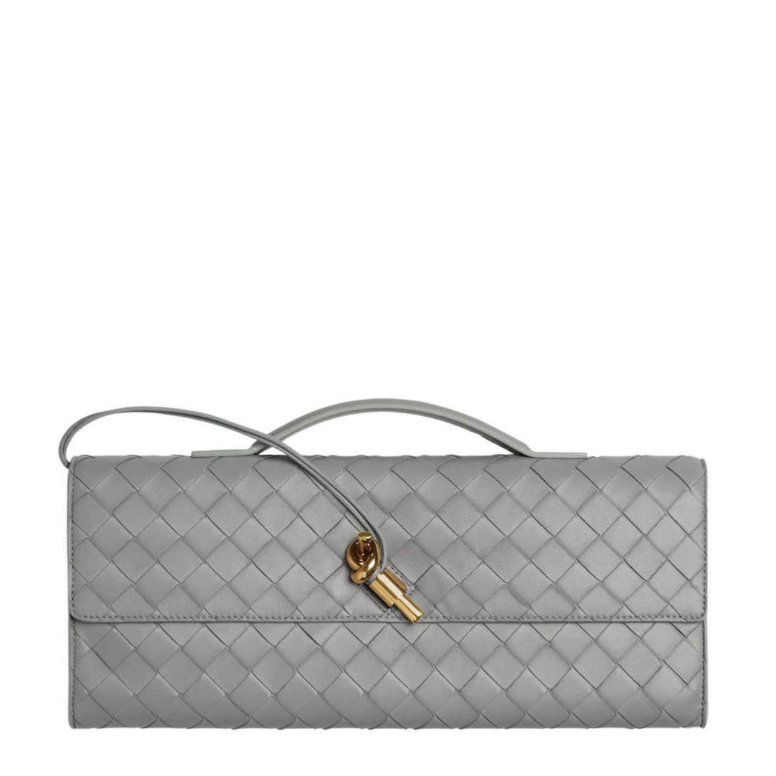 BOTTEGA VENETA WOMENS ANDIAMO CLUTCH STERLING