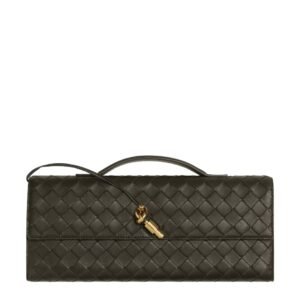 BOTTEGA VENETA WOMENS ANDIAMO CLUTCH KAKI